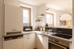 Kühlschrank, Mikrowelle, Ofen, Herdplatte