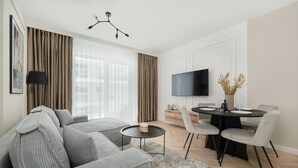 Leilighet, 1 soverom, balkong | Oppholdsområde