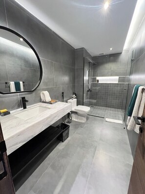 Deluxe Twin Room, 1 Bedroom, River View | Bathroom | Shower, rainfall showerhead, free toiletries, hair dryer - Himmel Skardu by Luxus (Wazirpur)