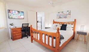3 bedrooms, iron/ironing board, travel cot, WiFi