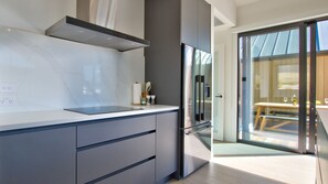 Oven, stovetop, dishwasher, coffee/tea maker