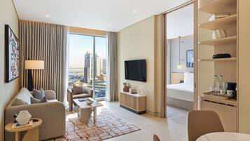 Premier-Suite, Stadtblick | Wohnbereich
