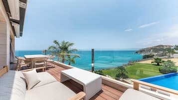 Deluxe Apartment, 3 Bedrooms, Sea View | View from room
