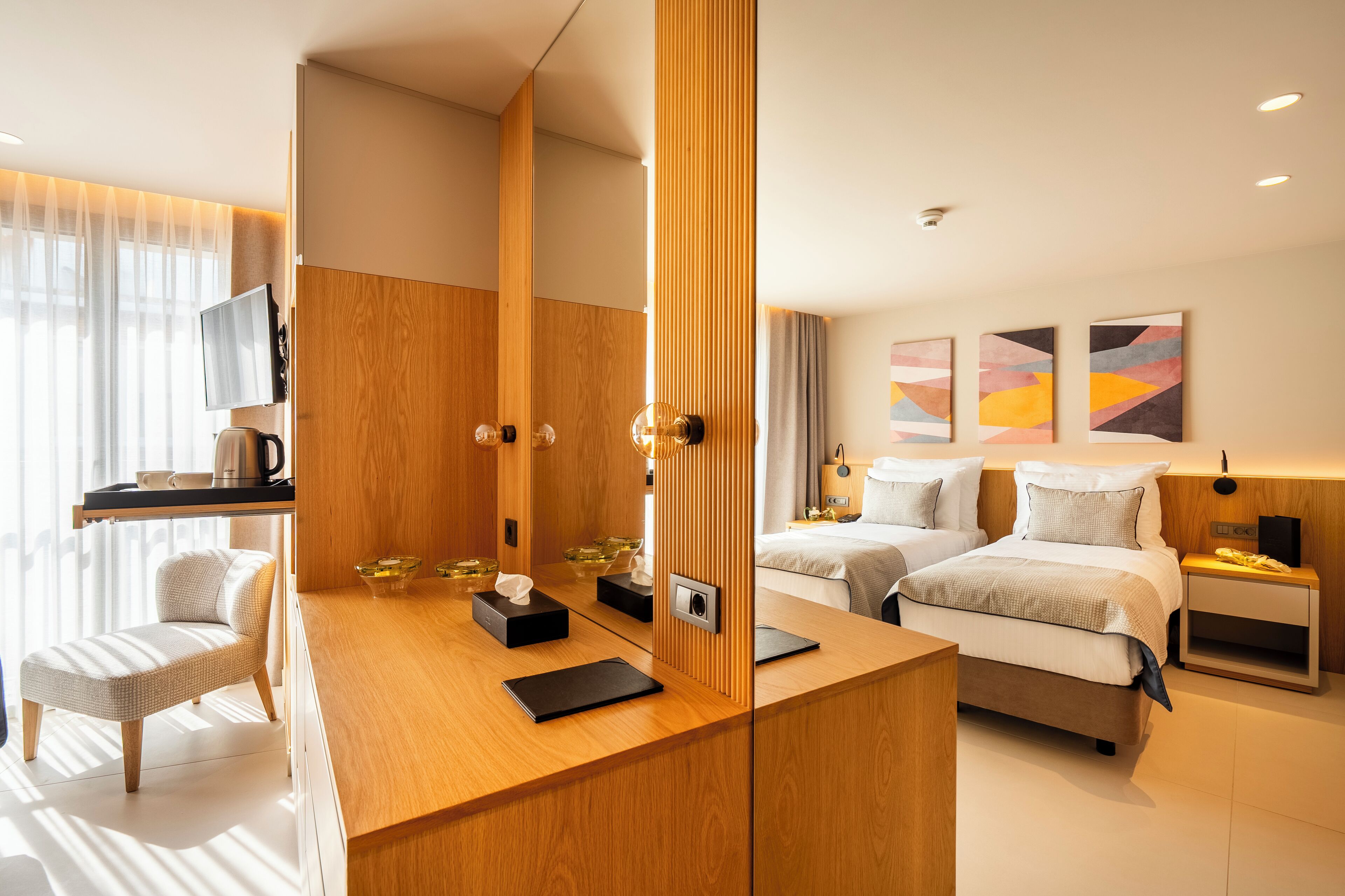 Chambre Supérieure Double ou avec lits jumeaux, vue ville | Vue de la chambre