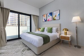 2 bedrooms, desk, iron/ironing board, free WiFi - Waves - Tranquil Living 2BR Apt in JVC with City Views  (Dubai)