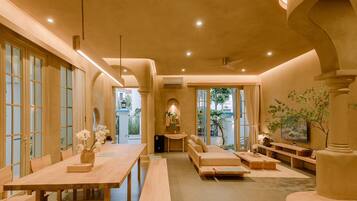 Luxury Villa | Living area | 18-inch flat-screen TV with cable channels