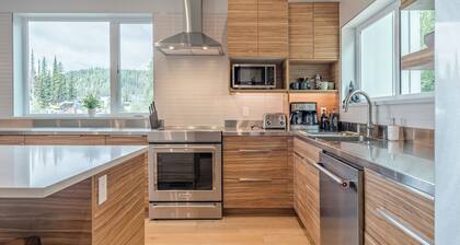 Brand new 3 level duplex with sweeping views, hot tub, laundry, office & garage