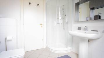 Regadera, secadora de cabello, bidet, toallas