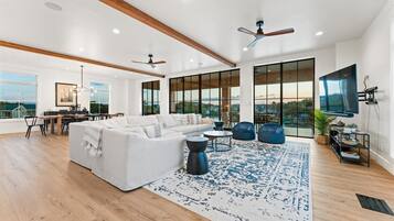 Smart TV, video games, foosball, computer monitors