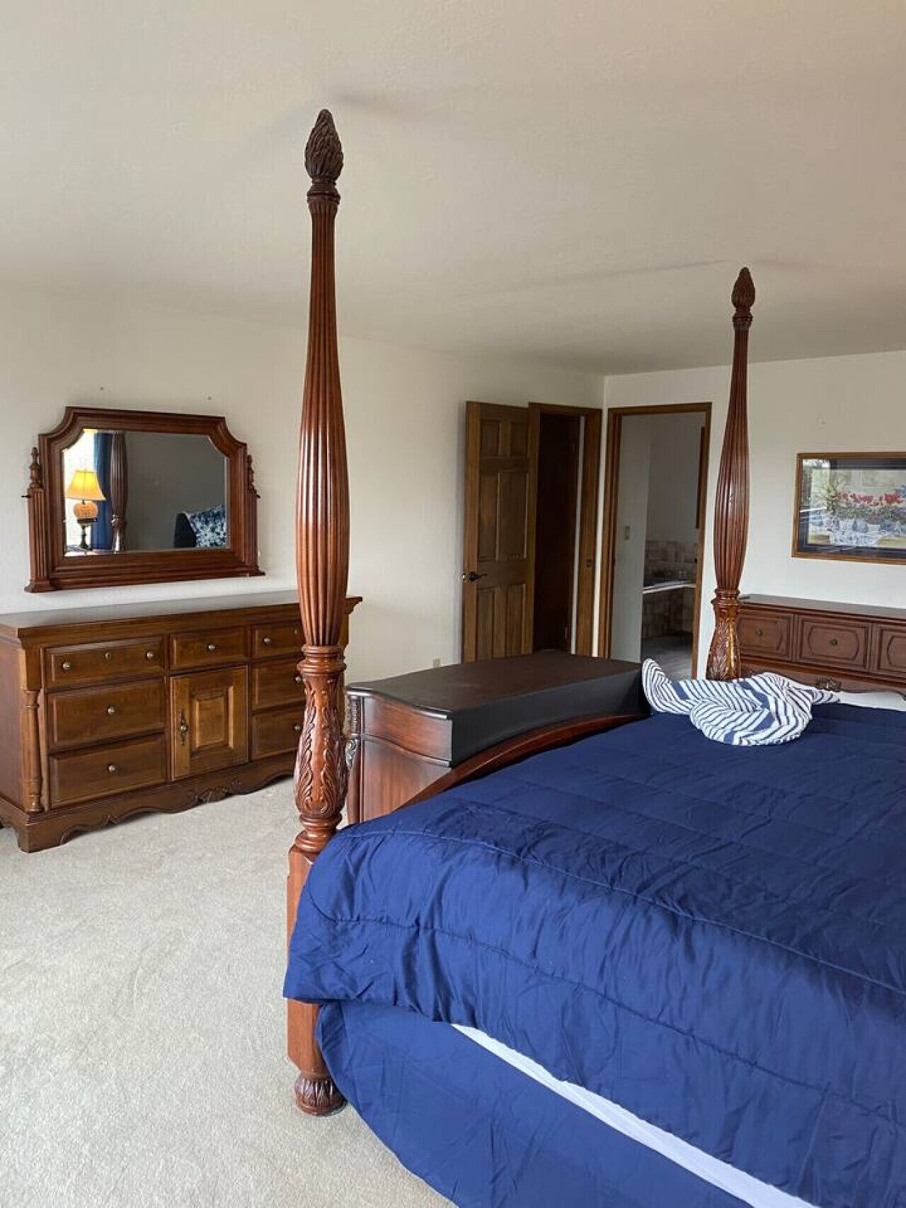 1 bedroom, desk, iron/ironing board, travel crib