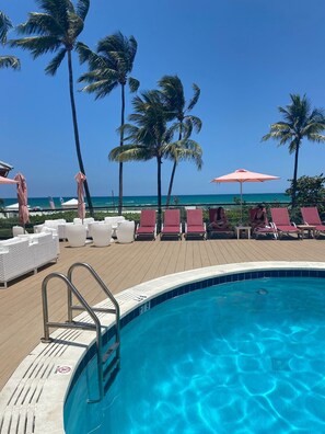 Piscine extérieure, piscine chauffée