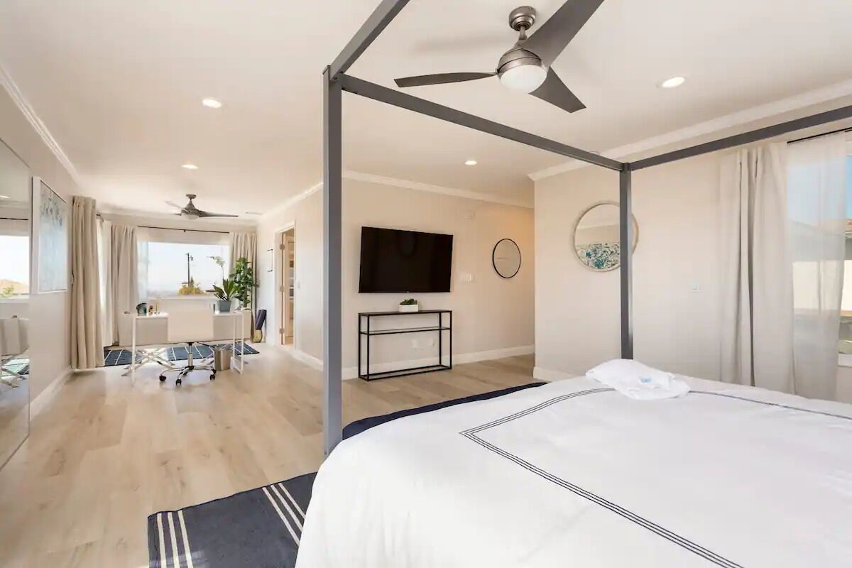 1 غرفة نوم ومكواة/لوح كي وواي فاي وملاءات أسرّة