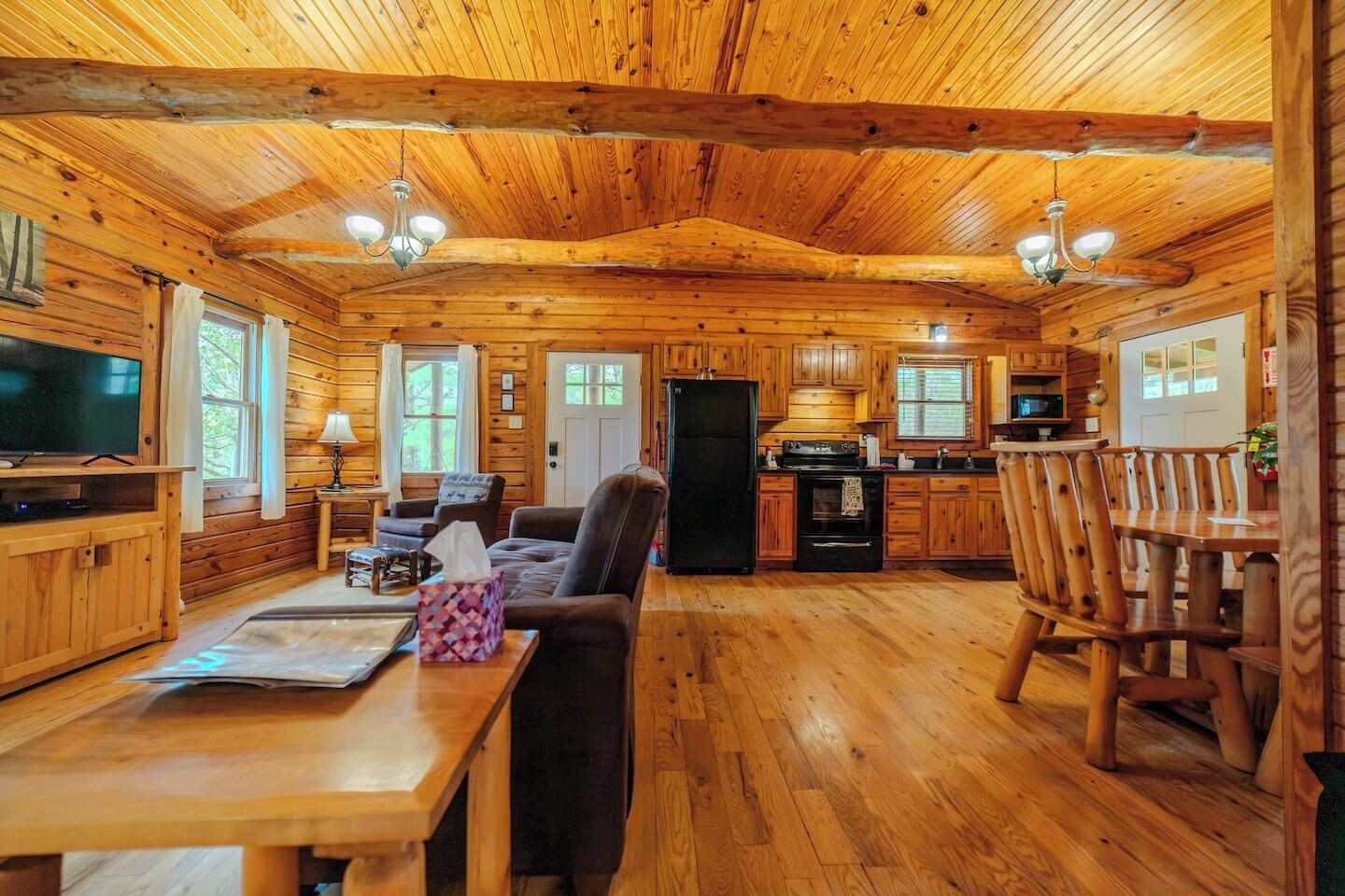 Smart TV, chimenea y reproductor de DVD 