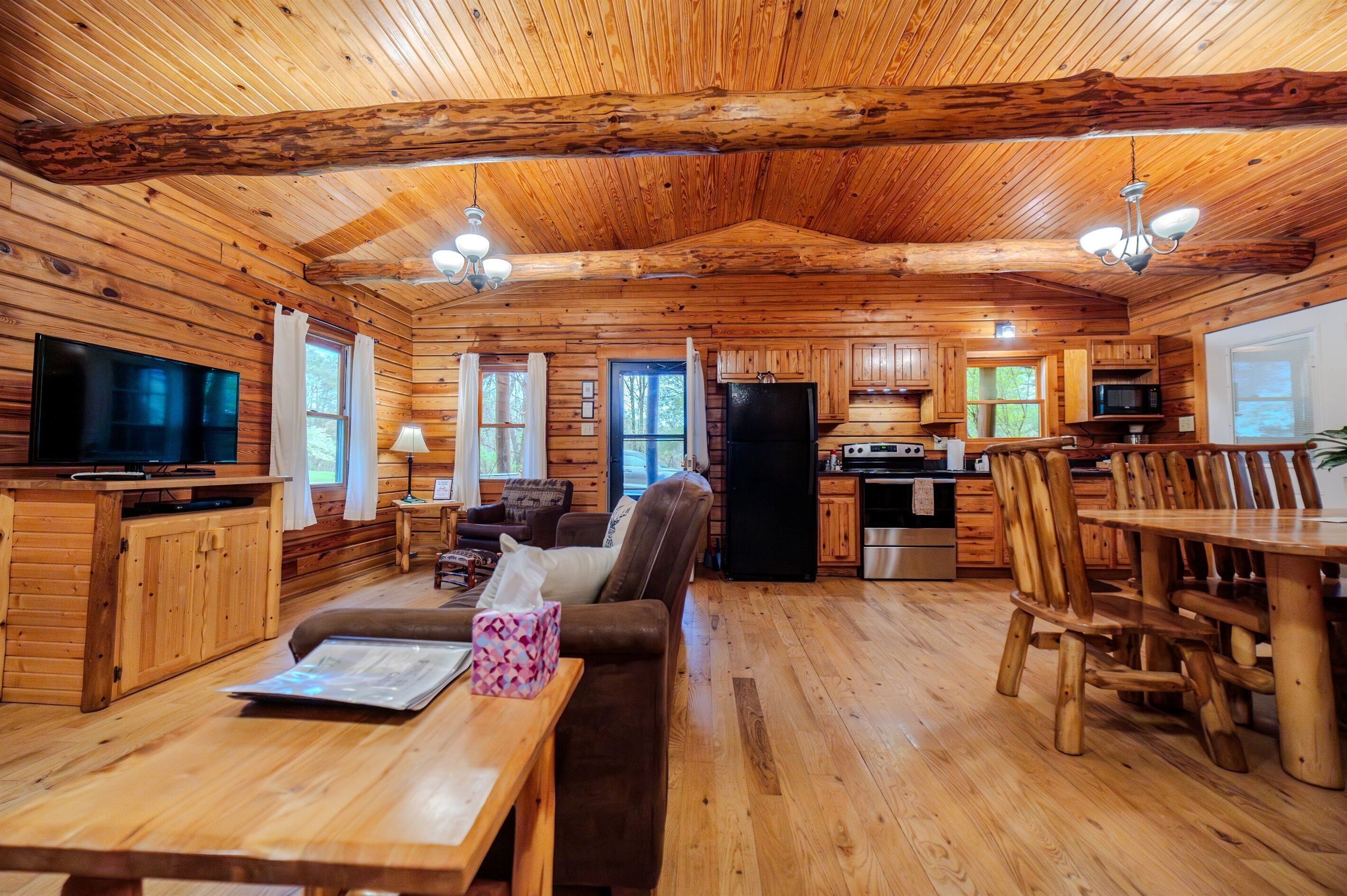 TV connectée, cheminée, lecteur de DVD