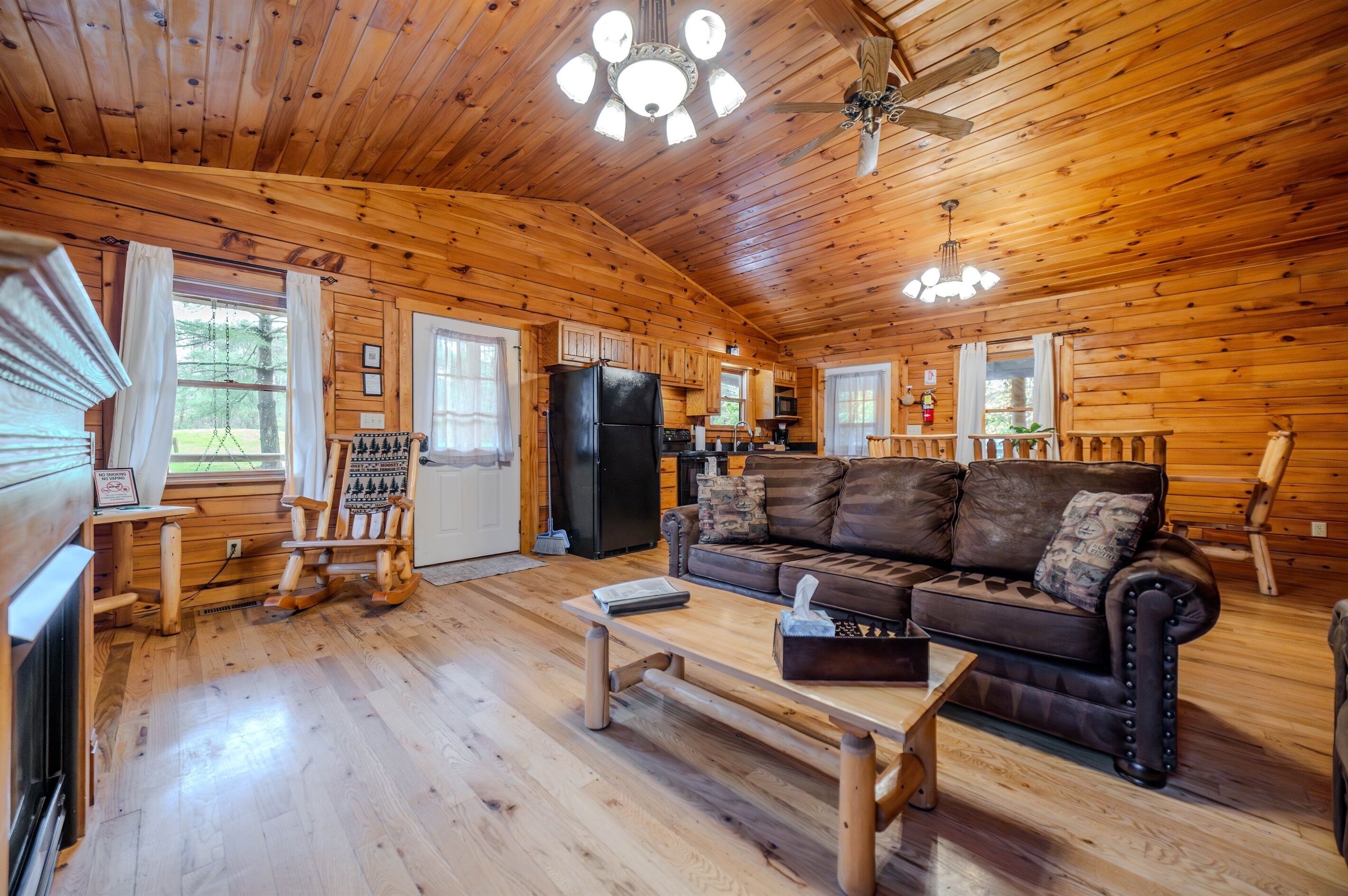 Smart TV, fireplace, DVD player, video library