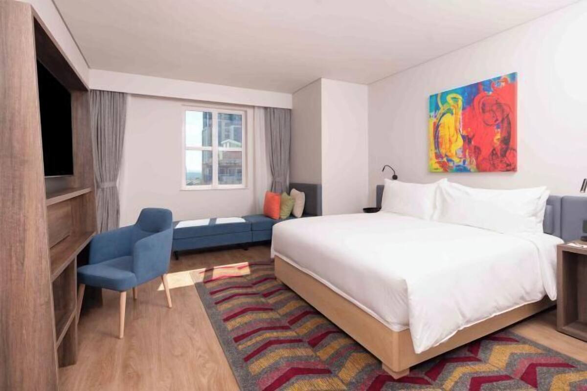 Ropa de cama hipoalergénica, edredones de plumas, minibar y caja fuerte