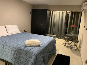 1 bedroom, iron/ironing board, bed sheets