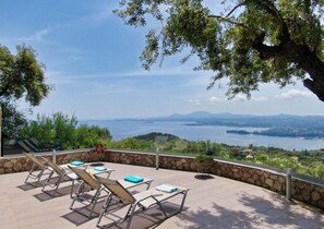Terrace/patio - Dazzling Corfu Villa | Villa Poppy | 5 Bedrooms | Breathtaking Sea Views |. (Corfu)