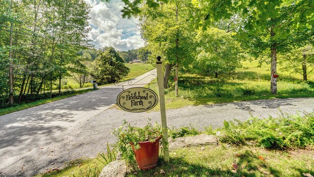 A rural road sign for Fiddlehead Farm. - Studio w/ Trail Access ~ 10 Mi to Brattleboro! (Vernon)