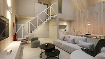 Smart TV, video library, stereo