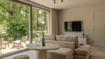 Smart TV, video library, stereo