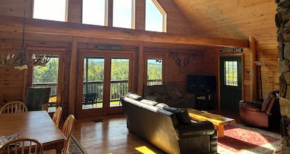 High View Lodge, log chalet with unparalleled views of Western Maine Mountains