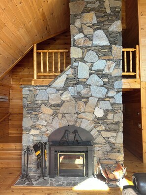 Interior - High View Lodge, log chalet with unparalleled views of Western Maine Mountains (Eustis)