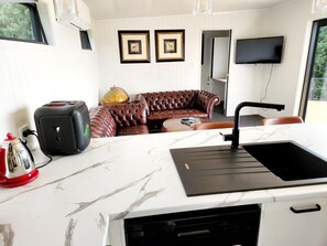 Interior - Romantic Lakeside Cabin. 1 Hour from Auckland CBD. 728a Waikare Rd Te Kauwhata.  (Waerenga)
