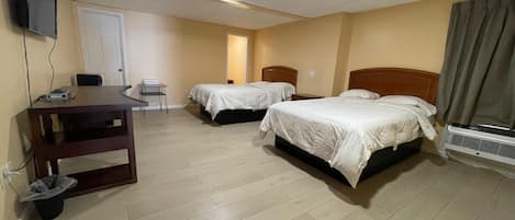 Room, 2 Double Beds, Non Smoking | Desk, free WiFi