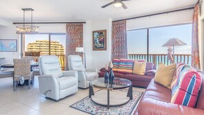 TV, DVD player, stereo