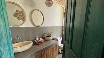 Villa, Patio, Pool View | Bathroom | Bathrobes, slippers