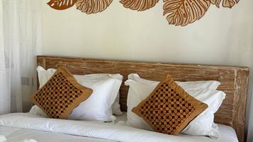 Villa, Patio, Pool View | 1 bedroom, bed sheets