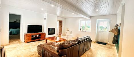 Télévision, cheminée