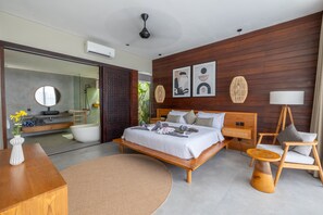 Villa, 1 Schlafzimmer, Poolblick | 1 Schlafzimmer, Zimmersafe, kostenloses WLAN, Bettwäsche