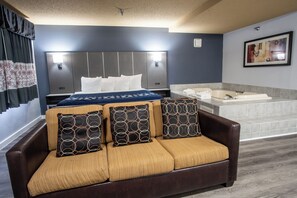 Camera Luxury, 1 letto king, non fumatori, idromassaggio | Una scrivania, postazione laptop, tende oscuranti, insonorizzazione