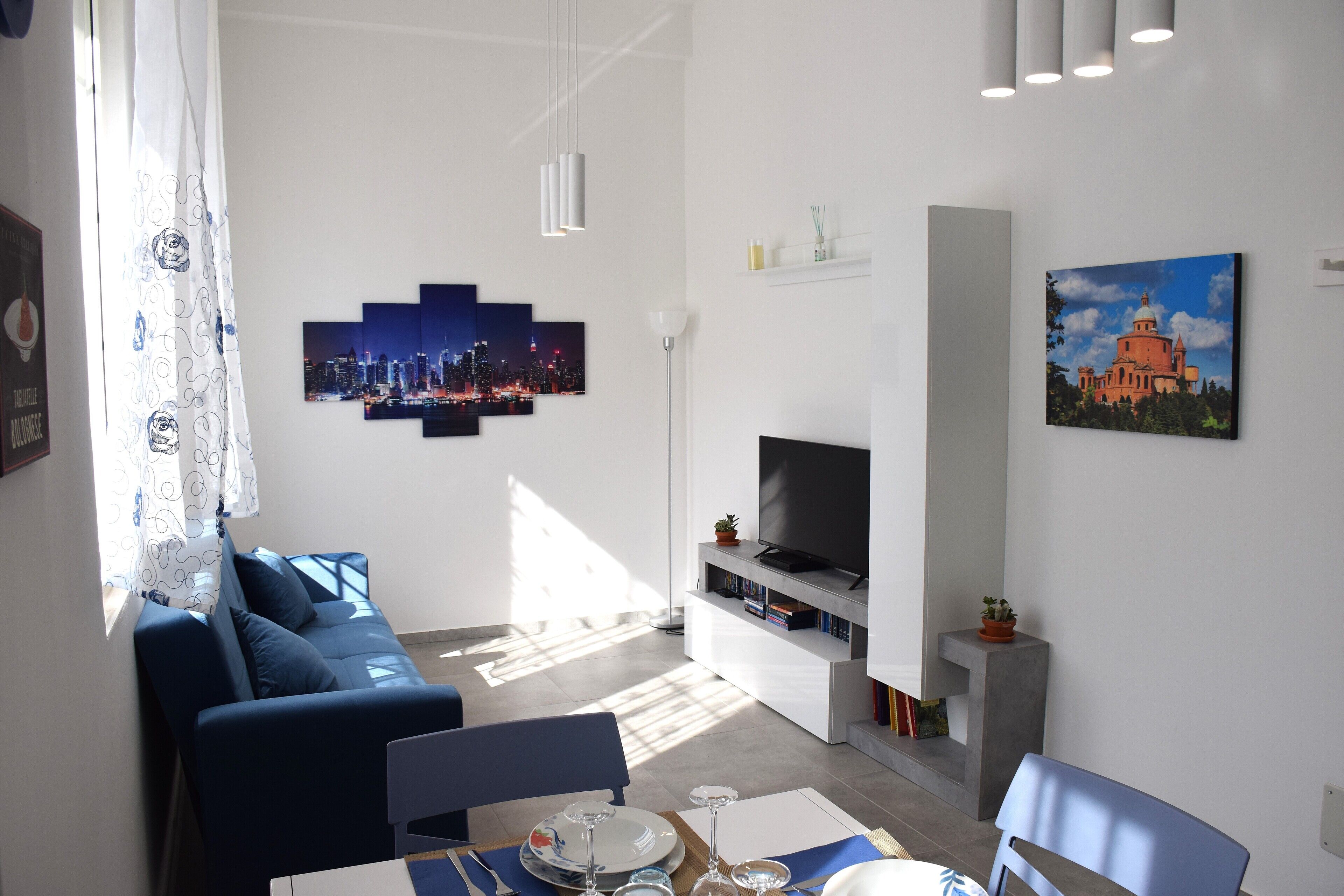Smart TV, lettore DVD, libri, videoteca