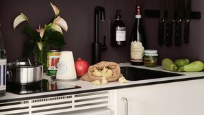 Coffee/tea maker, fridge, microwave, oven - Cozy Studio Apartment for 2 with Balcony (København)