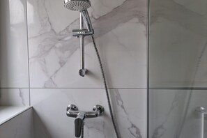Shower, hair dryer, bidet, soap