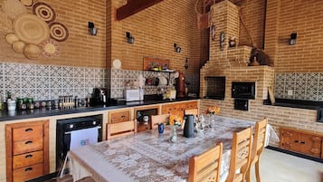 Chalé, 1 quarto, vista para o jardim | Cozinha privada