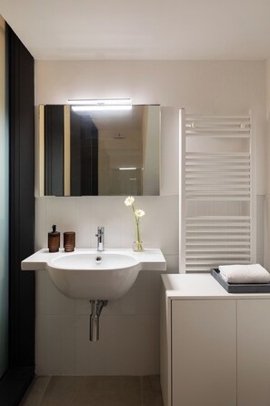 Shower, hair dryer, bidet, towels - The Architect - Exclusive Loft in Ponteroso (Trieste)
