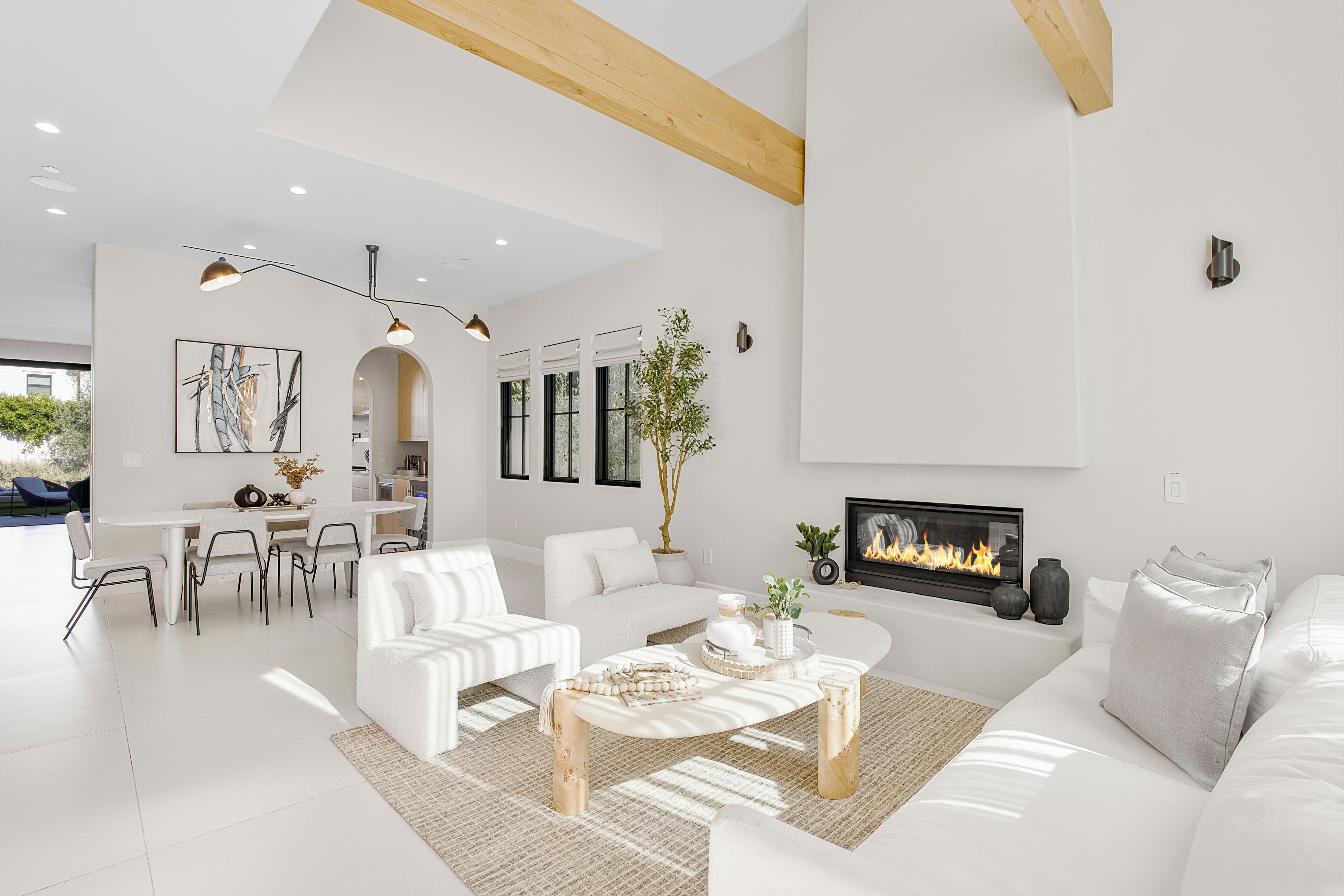 Luxury Villa, Multiple Beds, Pool Access, Pool View (Villa Camellia) | Living area | 65-inch flat-screen TV with digital channels, fireplace