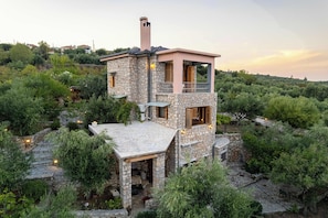 Exterior - Stone Farmhouse in Groves - Sea & Mountain Views (Achladochori)