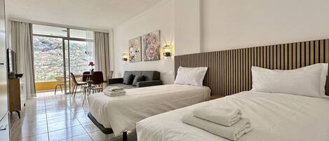 1 chambre, fer et planche à repasser