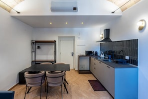 Family Studio, City View | Private kitchen | Espresso maker, electric kettle, cleaning supplies