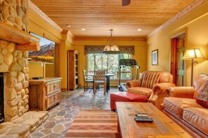 TV, fireplace - Chalet w/ Hot Tub & Sauna Near Holiday Valley (Ellicottville)