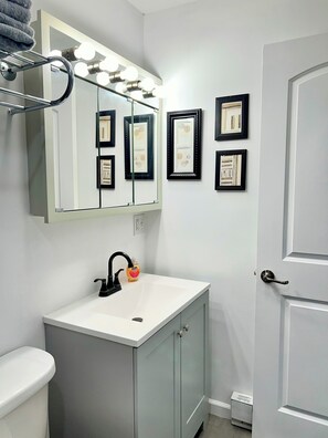 Serviettes fournies, papier toilette