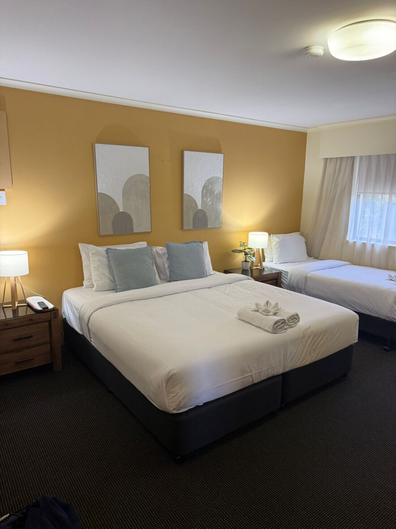 Desk, iron/ironing board, WiFi, bed sheets