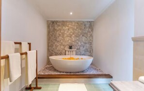 Shower, eco-friendly toiletries, hair dryer, towels