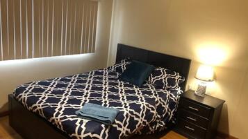 2 bedrooms, iron/ironing board, WiFi, bed sheets