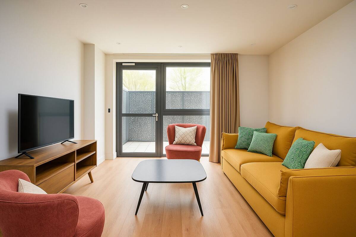 Superior Apartment, 3 Bedrooms | Aire de séjour | Téléviseur à écran plat de 32 po avec télévision numérique